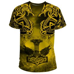fenrir and mjolnir, viking t shirt for men women