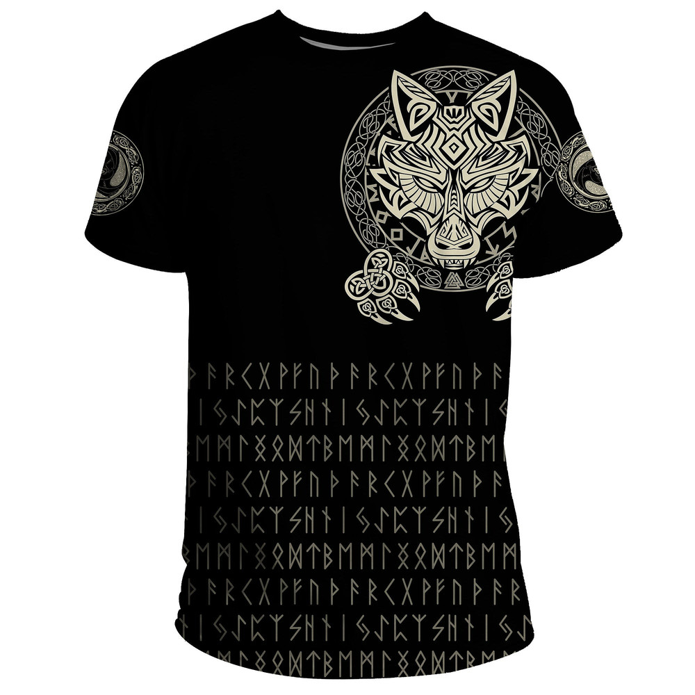 Nordic Wolves Viking T Shirt For Men Women
