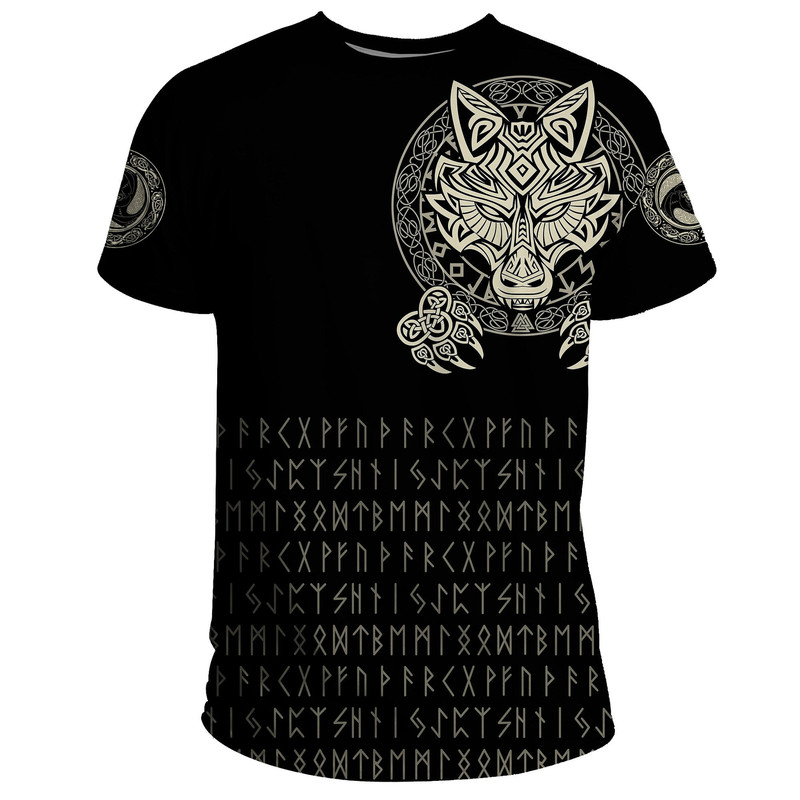 Nordic Wolves Viking T Shirt For Men Women