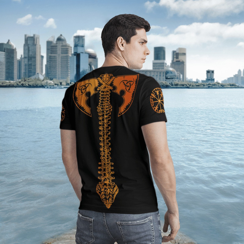 SKULL VIKING AND BACKBONE IS AN AXE VIKING TShirt Viking T Shirt For Men Women