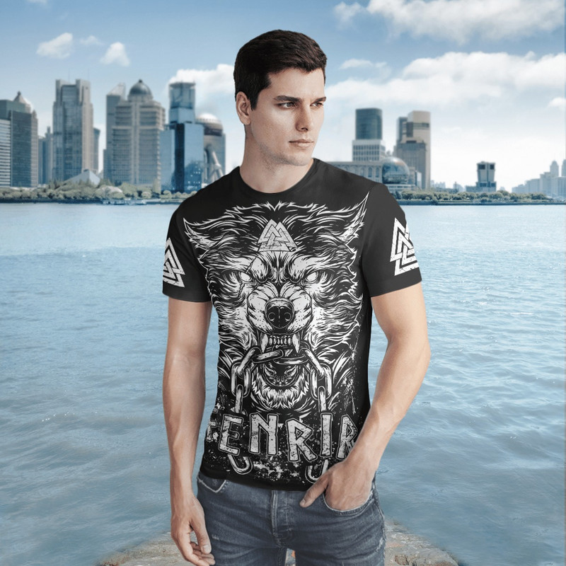 FENRIR VEGVISIR VIKING TShirt Viking T Shirt For Men Women