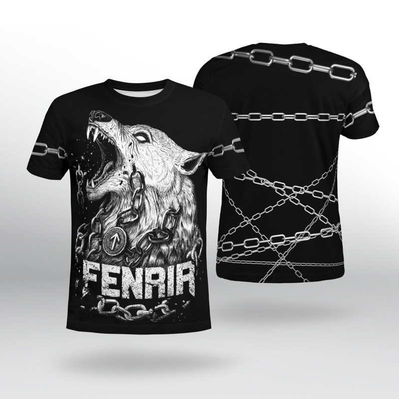FENRIR IS TIED WITH CHAINS  VIKING TShirt Viking T Shirt For Men Women