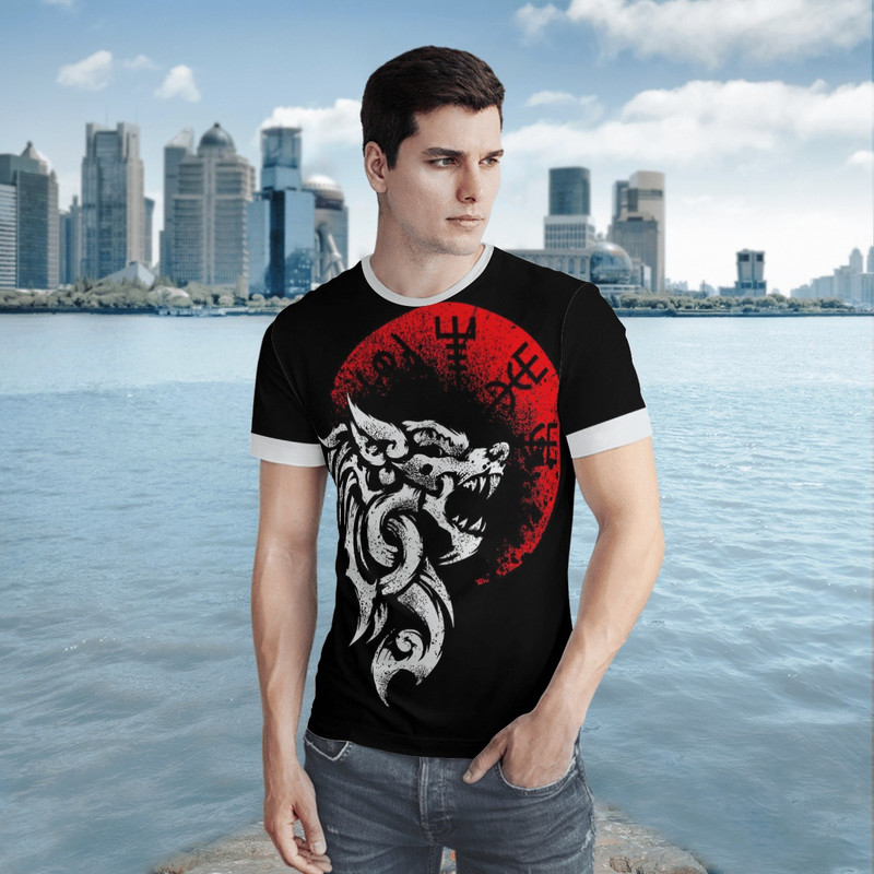 FENRIR VEGVISIR VIKING TShirt Viking T Shirt For Men Women