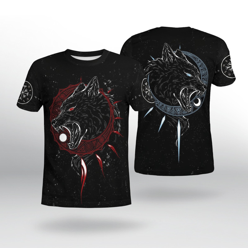HATI AND SKOLL TShirt Viking T Shirt For Men Women
