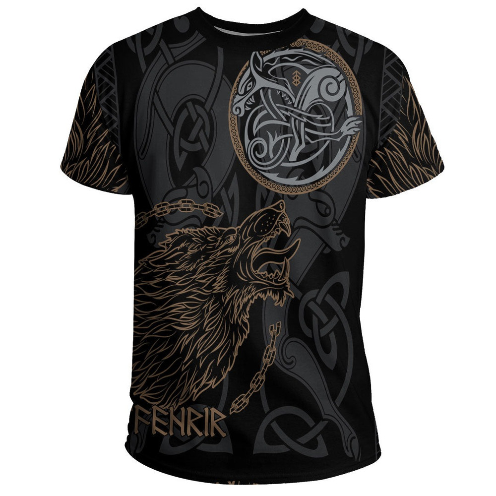 Viking Fenrir Norse Wolf TShirt Viking T Shirt For Men Women