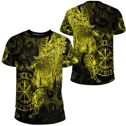 viking odin tattoo - yellow version t-shirt, viking t shirt for men women