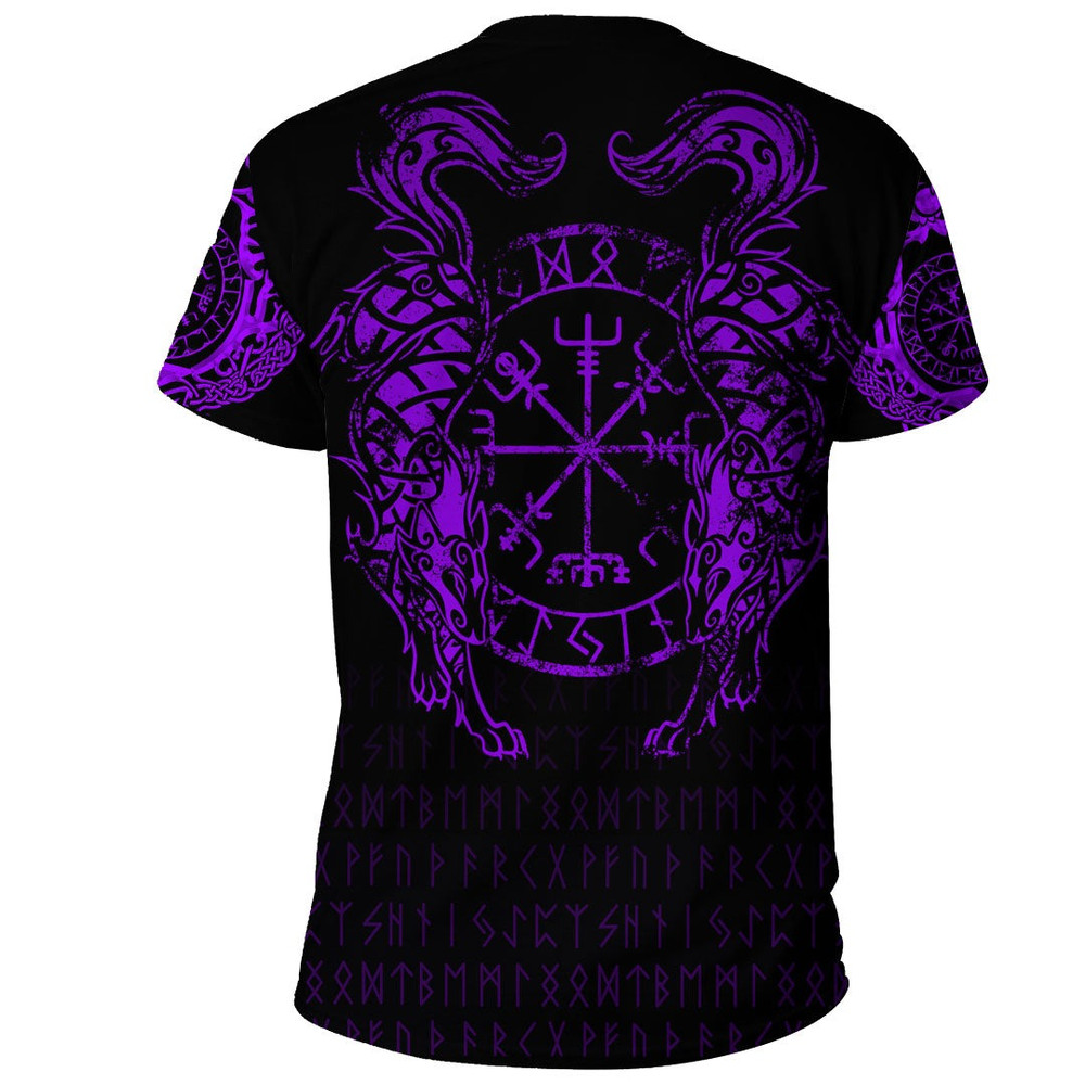 Viking Compass Vegvisir Tattoo Purple Version TShirt Viking T Shirt For Men Women