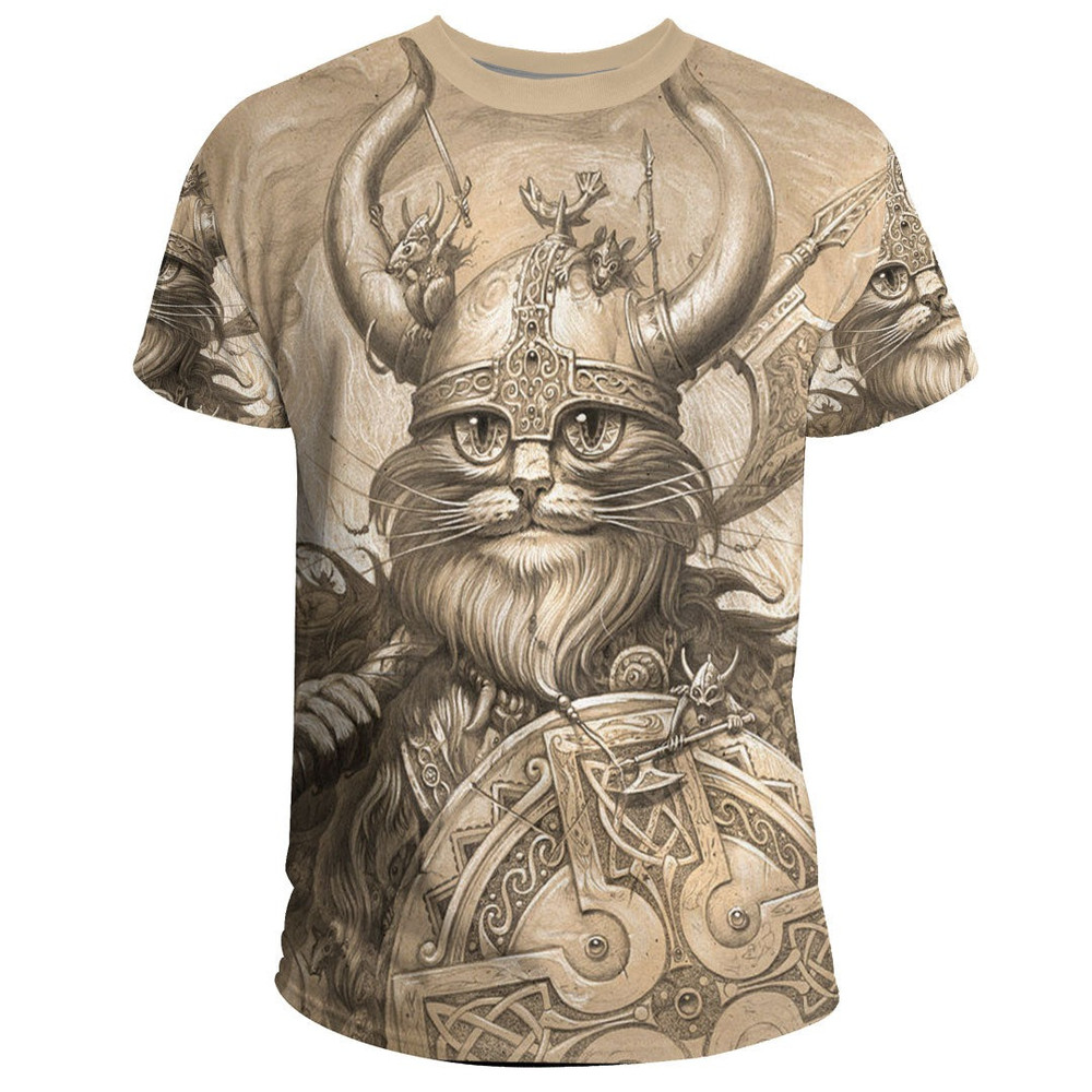 Vikings Cat TShirt Viking T Shirt For Men Women