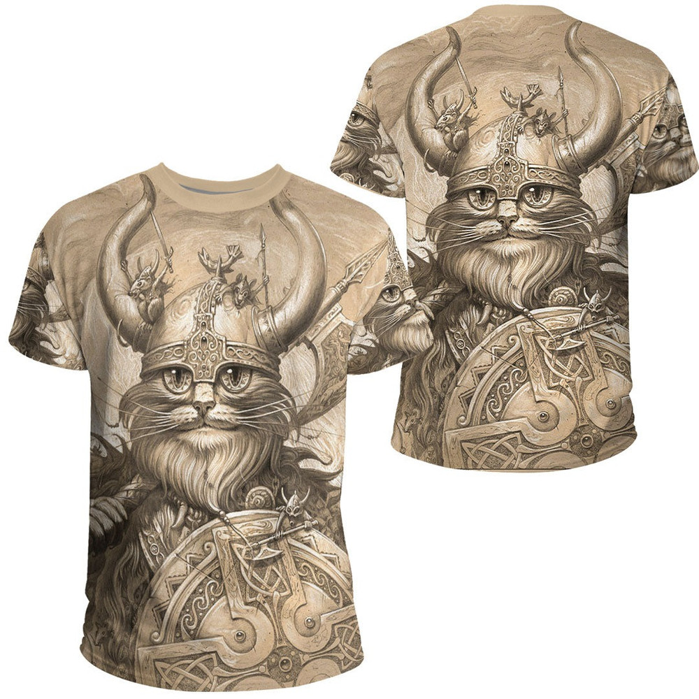 Vikings Cat TShirt Viking T Shirt For Men Women
