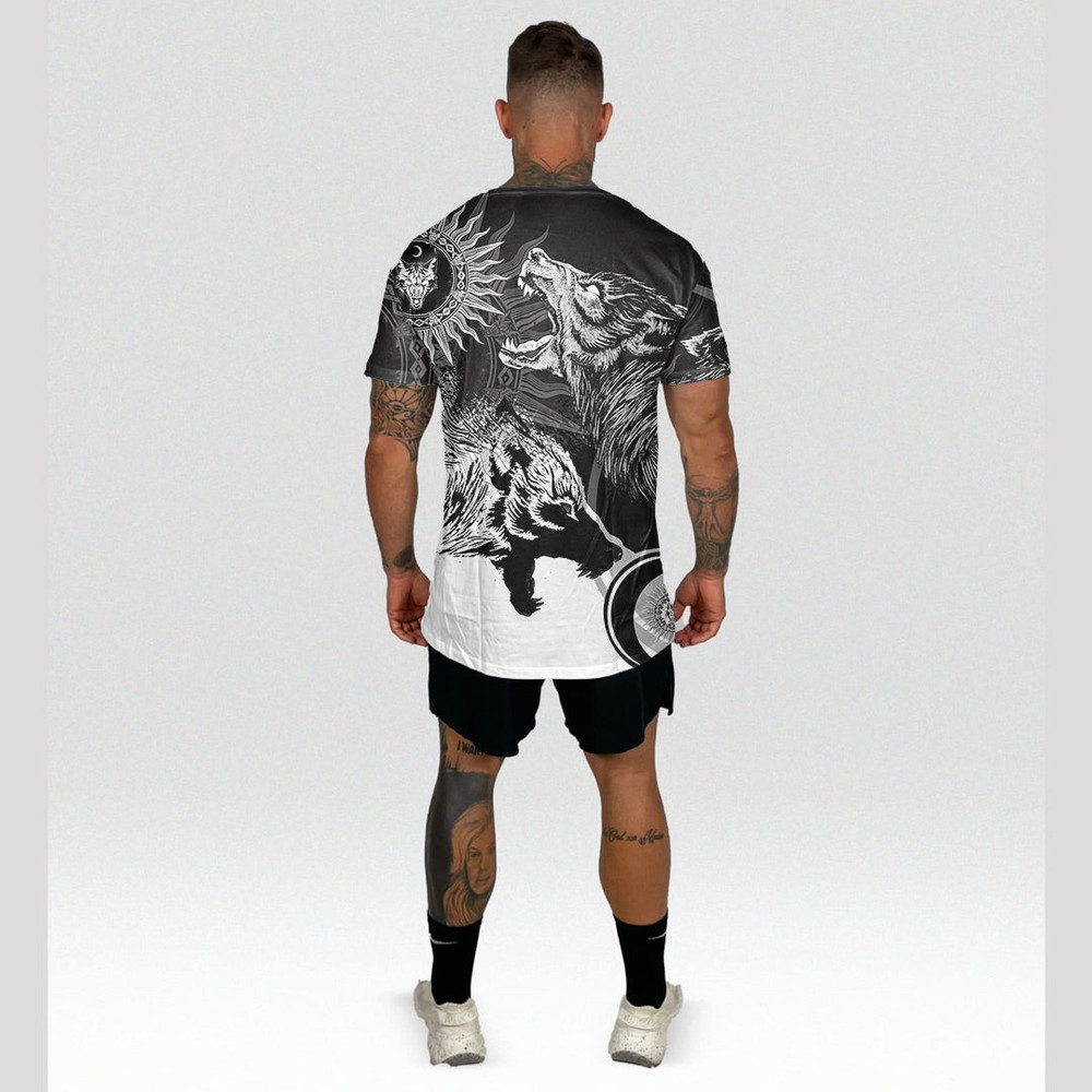 Skoll and Hati New Style TShirts Viking T Shirt For Men Women