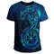 Viking Dragon and Vegvisir Blue Version Tshirt Viking T Shirt For Men Women
