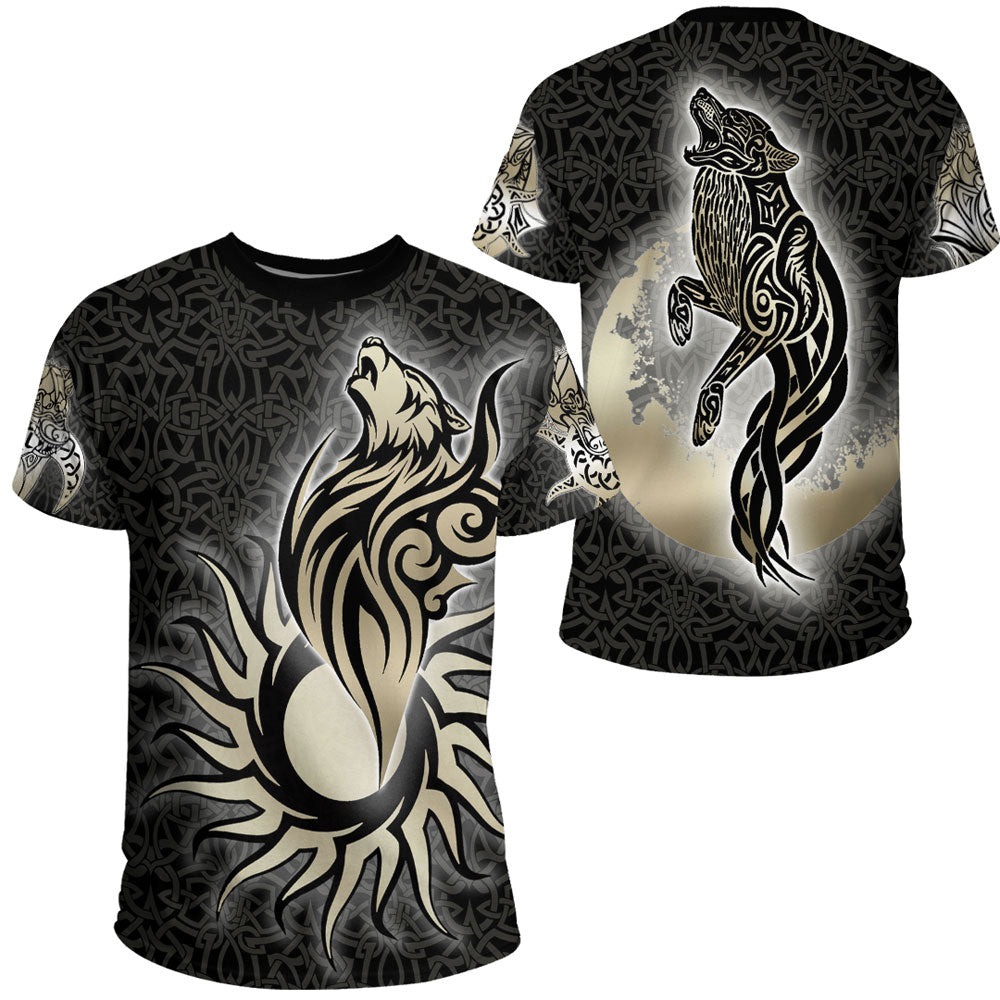 Viking Gold Fenrir Wolf TShirt Viking T Shirt For Men Women