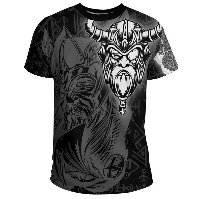Viking Odin Silver TShirt Viking T Shirt For Men Women