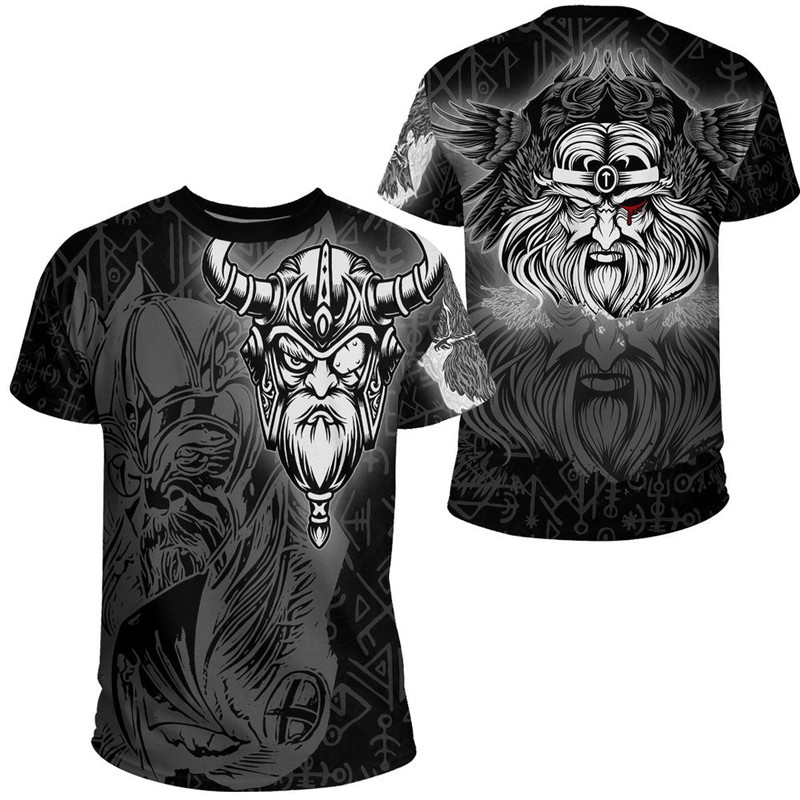 Viking Odin Silver TShirt Viking T Shirt For Men Women
