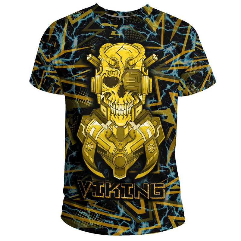 Viking 3D Robo Warrior Gold TShirt Viking T Shirt For Men Women