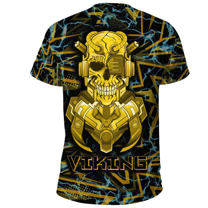 Viking 3D Robo Warrior Gold TShirt Viking T Shirt For Men Women