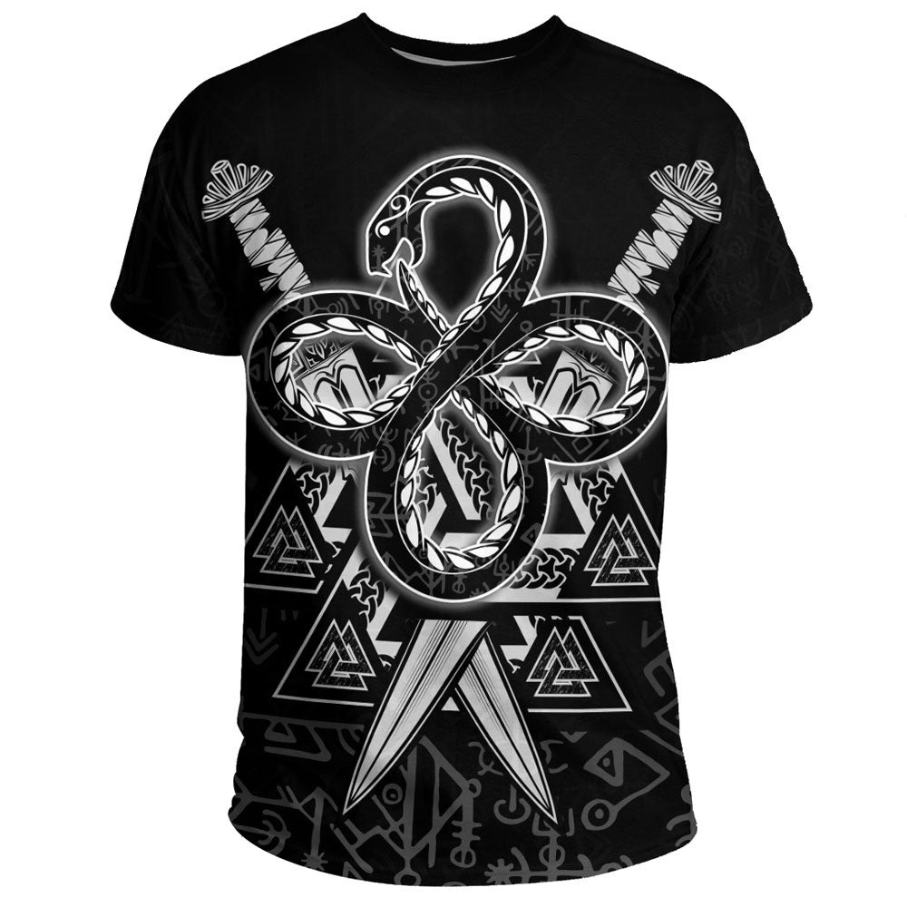 Jormugandr and Valknut TShirt Viking T Shirt For Men Women