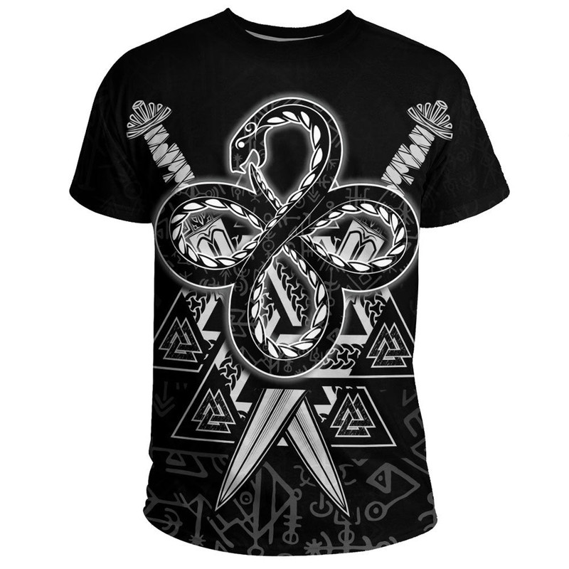 Jormugandr and Valknut TShirt Viking T Shirt For Men Women