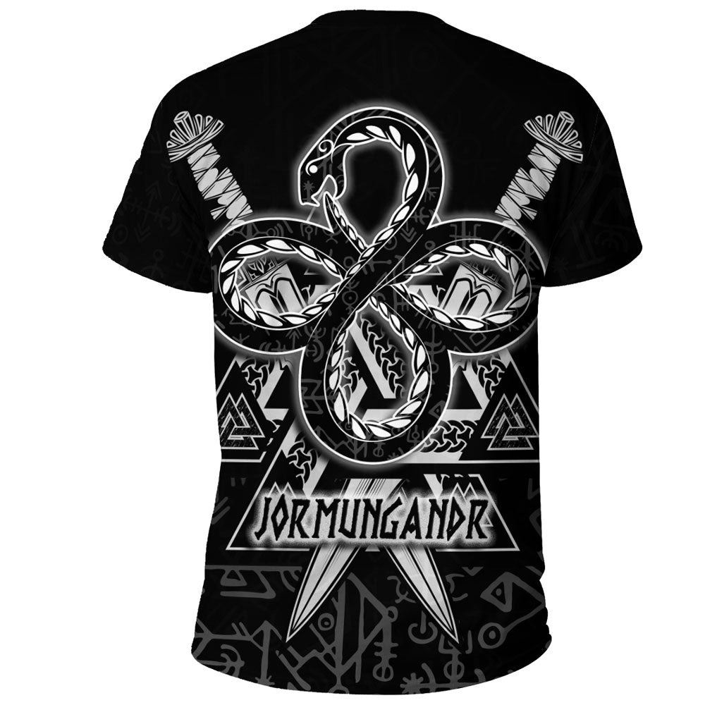 Jormugandr and Valknut TShirt Viking T Shirt For Men Women