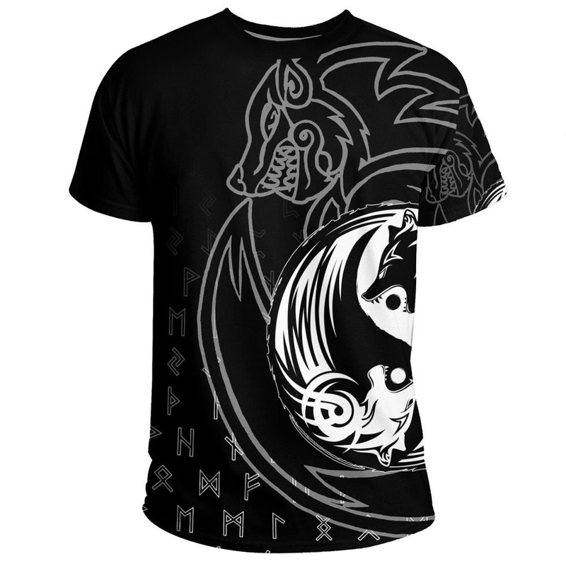 SKoll and Hati TShirt Viking T Shirt For Men Women