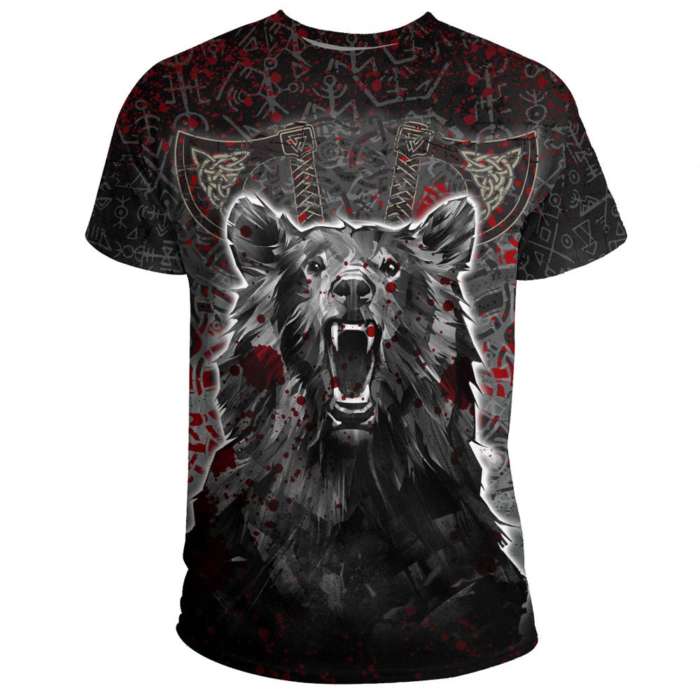 Viking Berserker Bear Blood Norse God of Thunder TShirt Viking T Shirt For Men Women