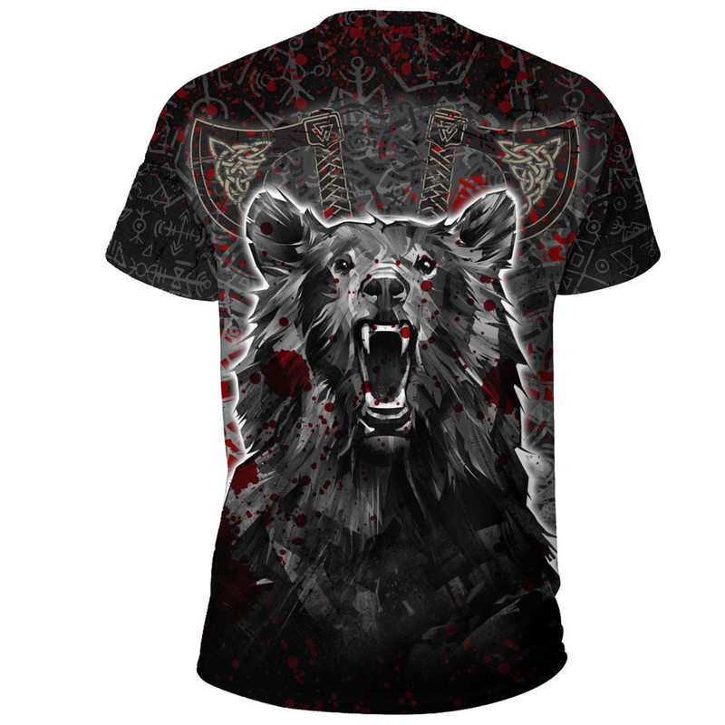 Viking Berserker Bear Blood Norse God of Thunder TShirt Viking T Shirt For Men Women