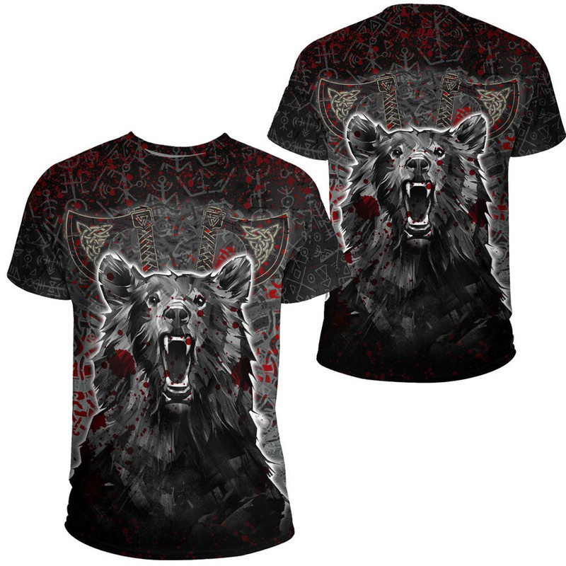 Viking Berserker Bear Blood Norse God of Thunder TShirt Viking T Shirt For Men Women