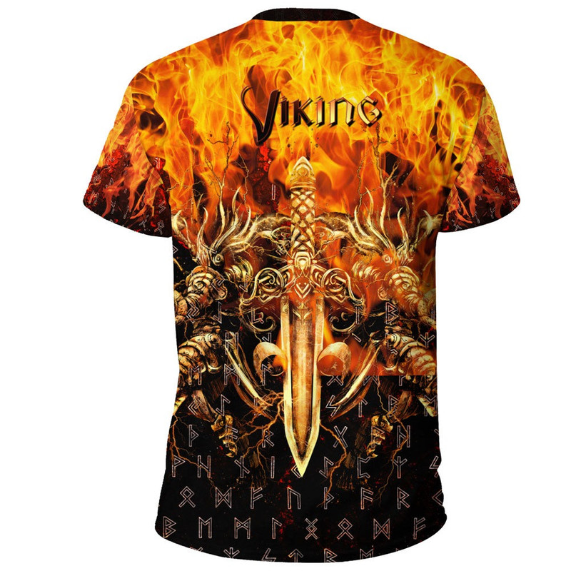 Viking Valkyrie Warrirors Valknut Fire Norse God of Thunder TShirt Viking T Shirt For Men Women