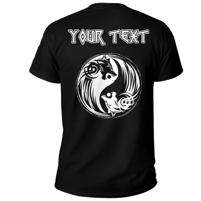 Custom Yin And Yang Wolf Swallowing Of The Sun Basic TShirt Viking T Shirt For Men Women