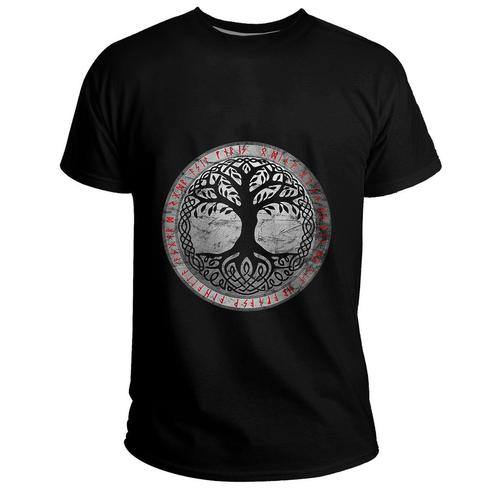 Custom Yggdrasil The Celtic Tree of Life Vintage Nors Basic TShirt Viking T Shirt For Men Women