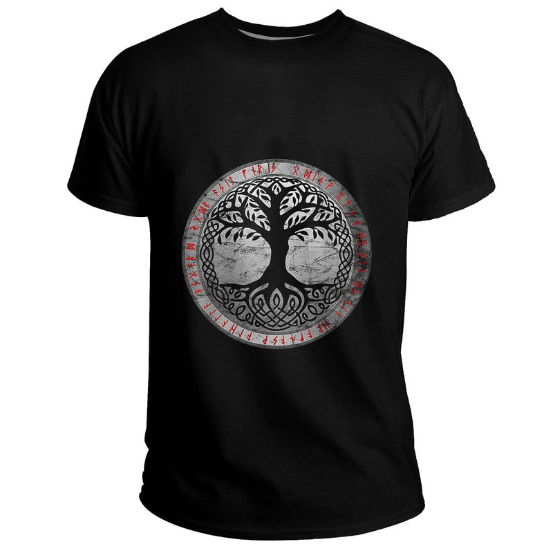 Custom Yggdrasil The Celtic Tree of Life Vintage Nors Basic TShirt Viking T Shirt For Men Women