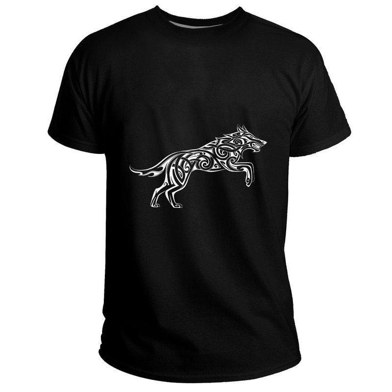 Custom Wolf Tattoo In Traditional Celtic Style Basic TShirt Viking T Shirt For Men Women