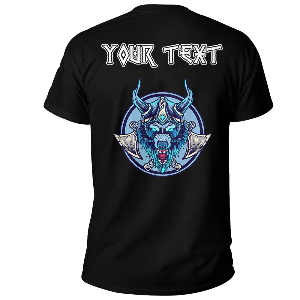 Custom Wolf Head Basic TShirt Viking T Shirt For Men Women