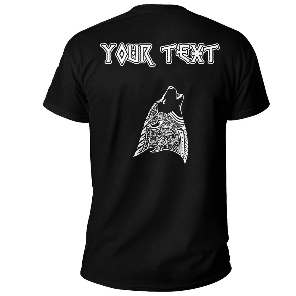 Custom Wolf Head Howling Basic TShirt Viking T Shirt For Men Women