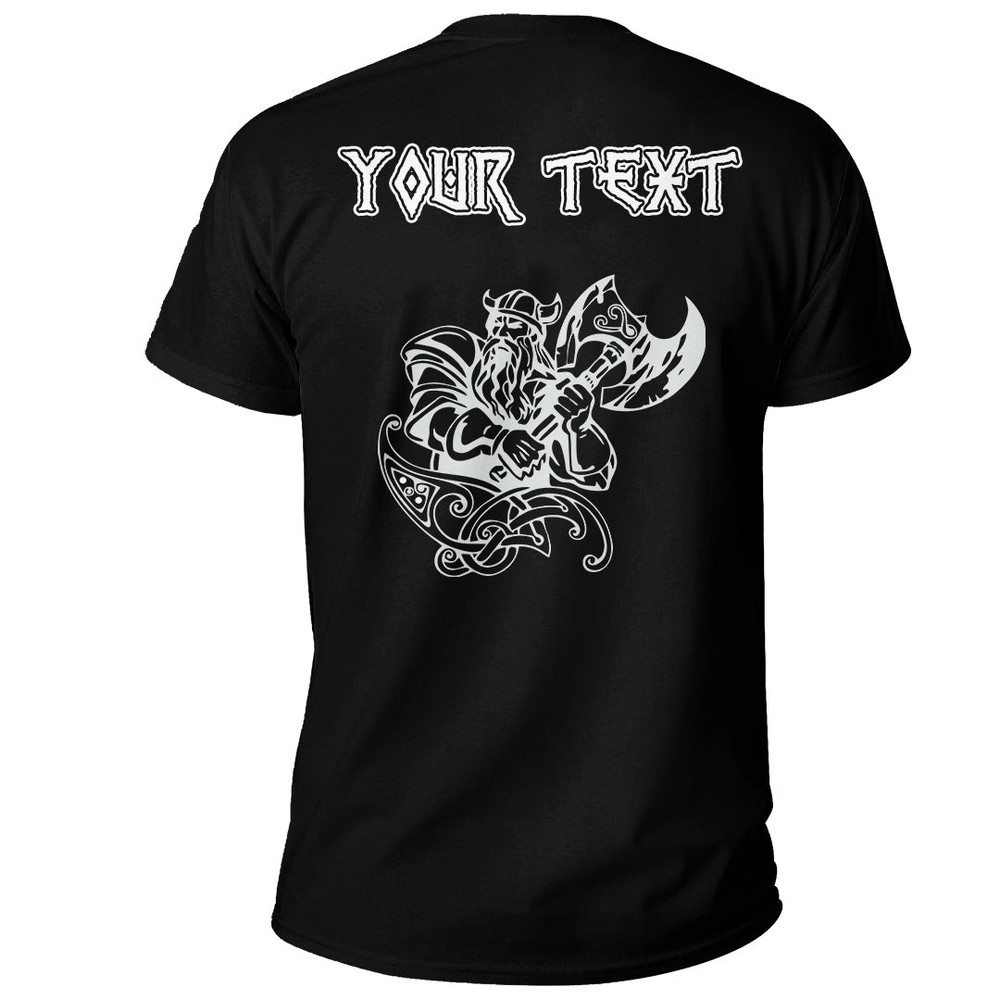 Custom With An Axe With The Motives Of Scandinavian Culture Basic TShirt Viking T Shirt For Men Wo