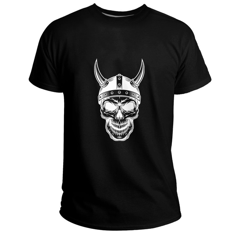 Custom Warriors Concepts With Skull Basic TShirt Viking T Shirt For Men Women