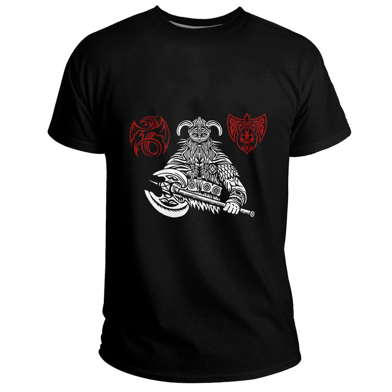 Custom Warrior With Big Axes Basic TShirt Viking T Shirt For Men Women