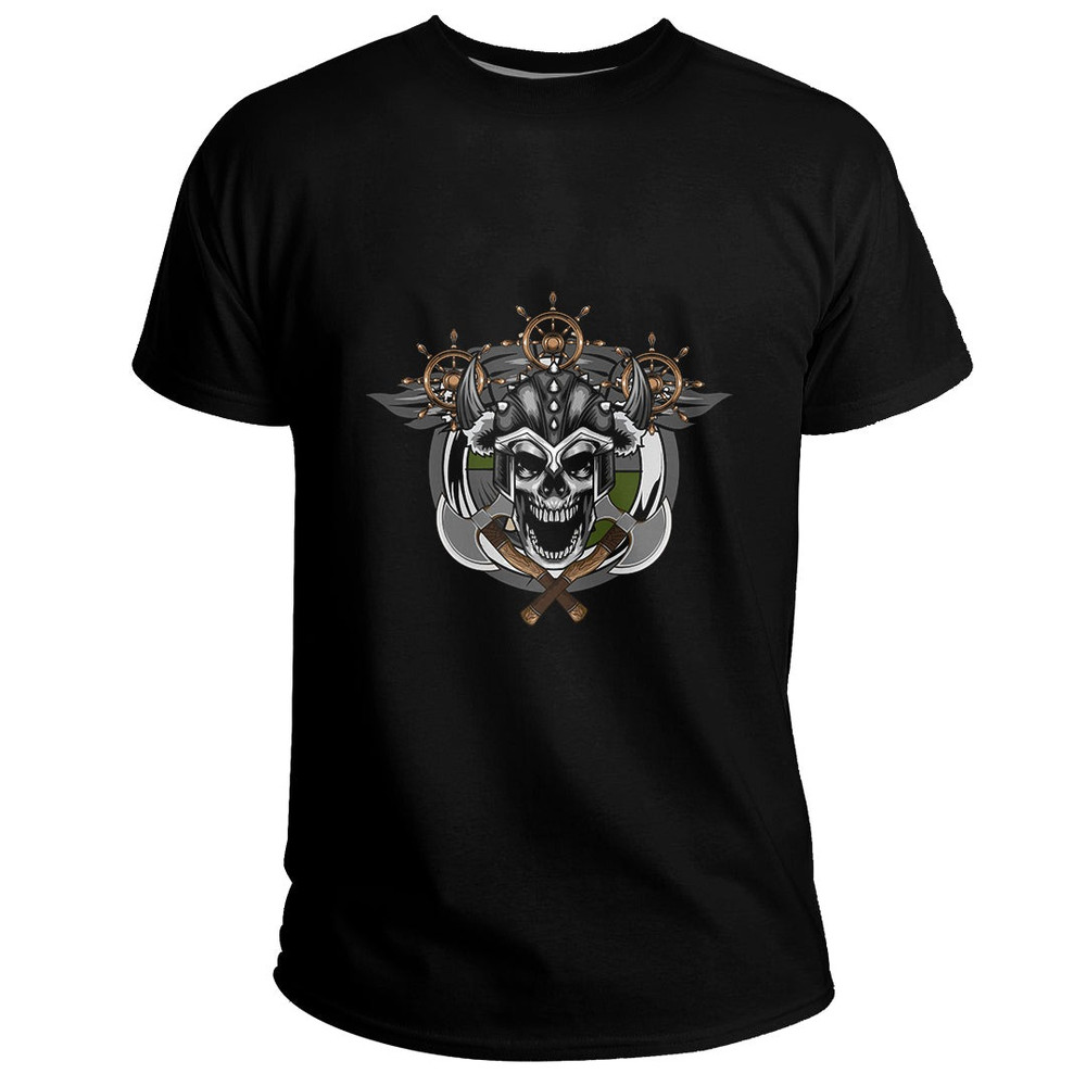Custom Warrior Skull Axes Basic TShirt Viking T Shirt For Men Women