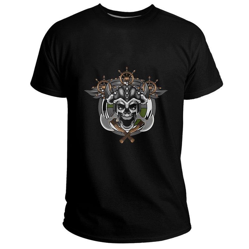 Custom Warrior Skull Axes Basic TShirt Viking T Shirt For Men Women
