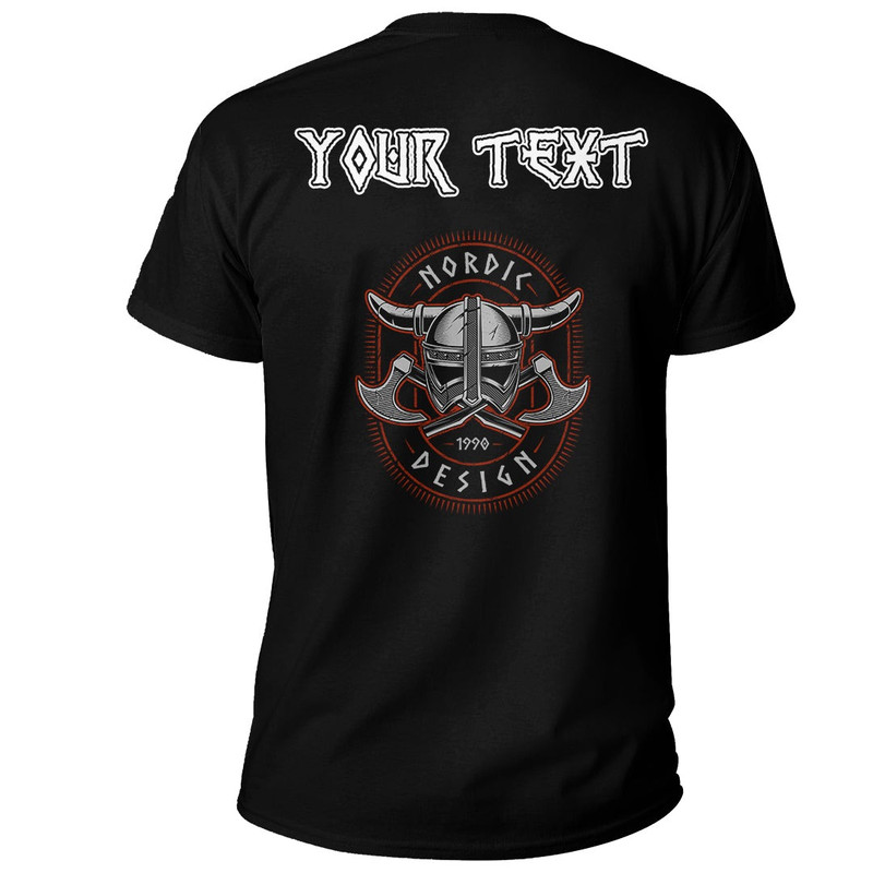 Custom Warrior Helmet With Axes Basic TShirt Viking T Shirt For Men Women