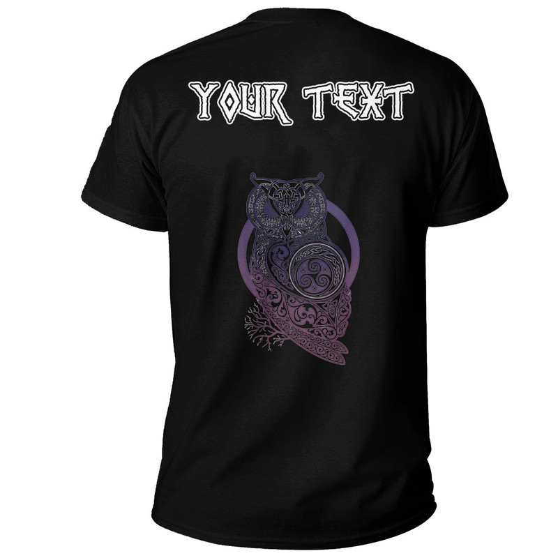Custom Vintage Vikings celtic mythology mystical owl symbolism run Basic TShirt Viking T Shirt For