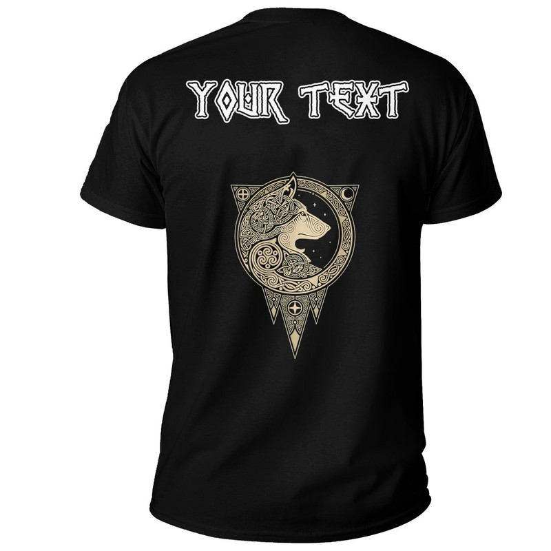 Custom Vintage Vikings Celtic Mythology Fenrir Wolf Runes Basic TShirt Viking T Shirt For Men Wome