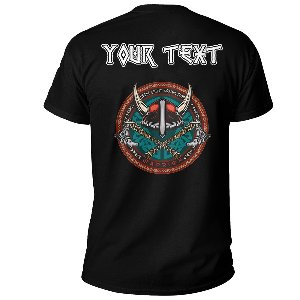 Custom Vintage Round Print With Horned Helmet Basic TShirt Viking T Shirt For Men Women