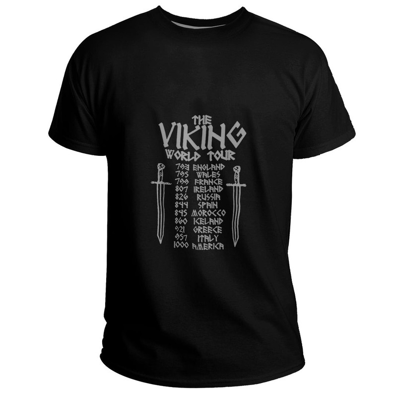 Custom Vikings World Tour Basic TShirt Viking T Shirt For Men Women