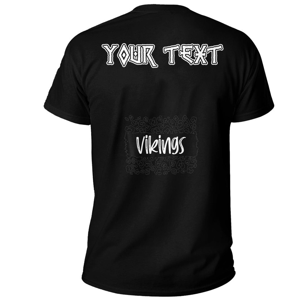 Custom Vikings Team Mascot School Spirit Game Night Leopard Basic TShirt Viking T Shirt For Men Wo