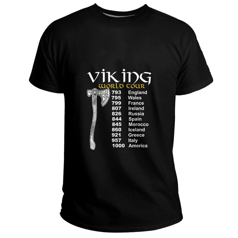 Custom Viking World Tour Basic TShirt Viking T Shirt For Men Women