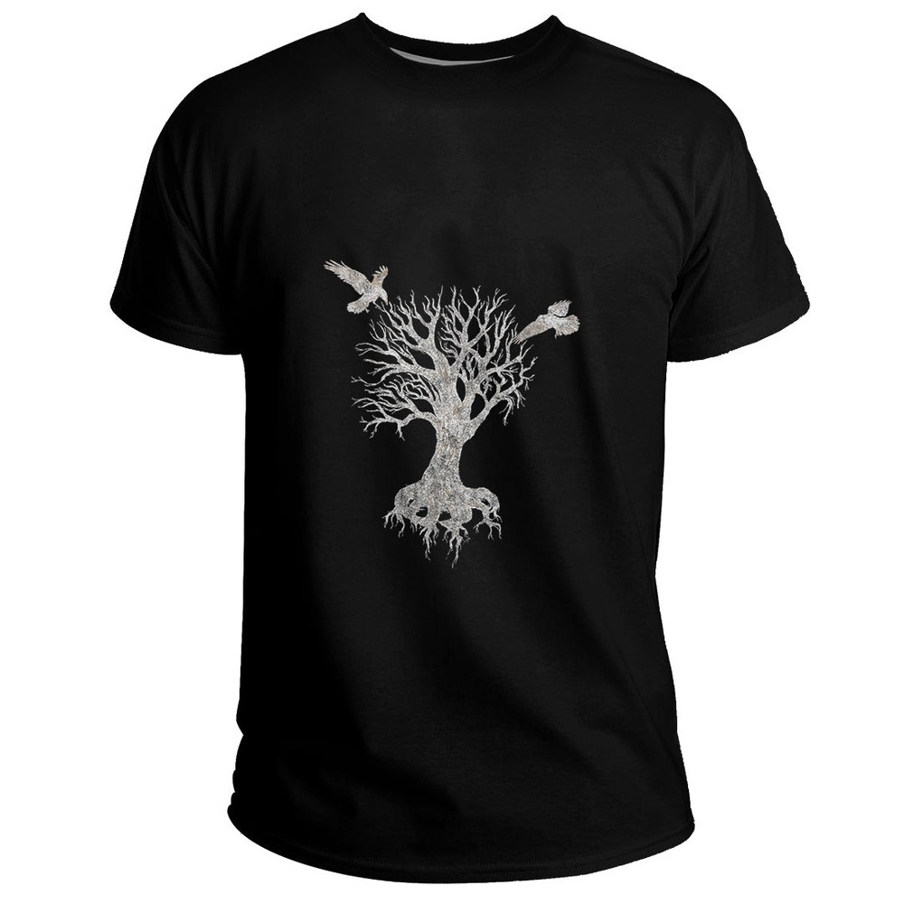 Custom Viking Norse Mythology Yggdrasil Odins Huginn Muninn Basic TShirt Viking T Shirt For Men