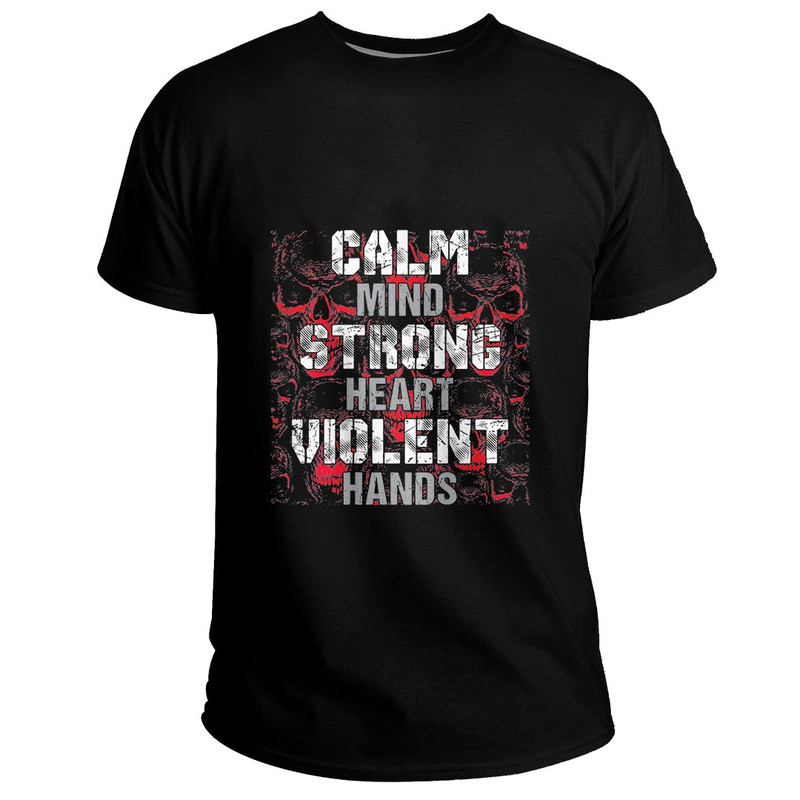 Custom Viking Gym Calm Mind Strong Heart Violent Hands Norsemen Basic TShirt Viking T Shirt For Me