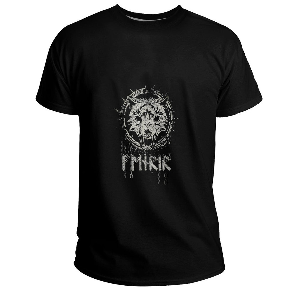 Custom Viking Fenrir Wolf Chains fights Odin in Ragnarok Basic TShirt Viking T Shirt For Men Women