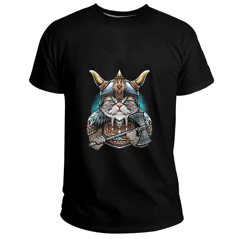 Custom Viking Cat Basic TShirt Viking T Shirt For Men Women